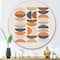 Designart - Abstract Sun and Moon S In Blue and Orange - Modern Metal Circle Wall Art